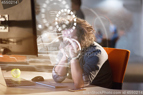 Image of businessman relaxing at the desk