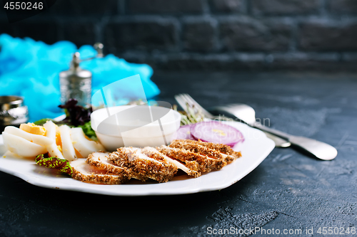 Image of chicken fillet on plate