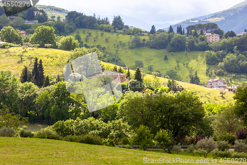 Image of houses landscape Marche Italy