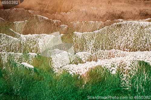 Image of Abstract wave sea beach on top view.