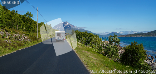 Image of VR Caravan car travels on the highway.