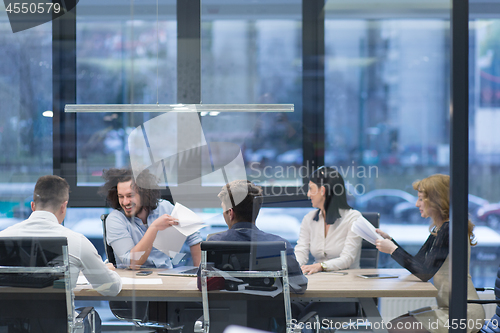 Image of Startup Business Team At A Meeting at modern office building