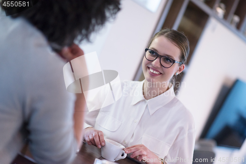 Image of startup Business team Working With laptop in creative office