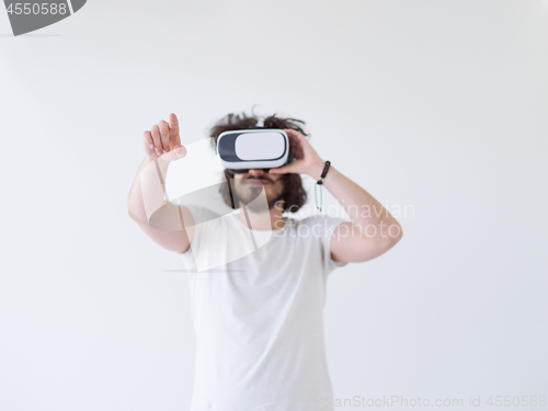 Image of Man using headset of virtual reality