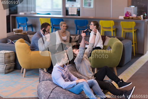 Image of startup Office Workers Playing computer games