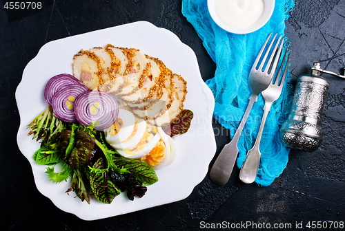 Image of chicken fillet on plate