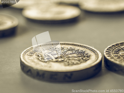 Image of Vintage British pound coin