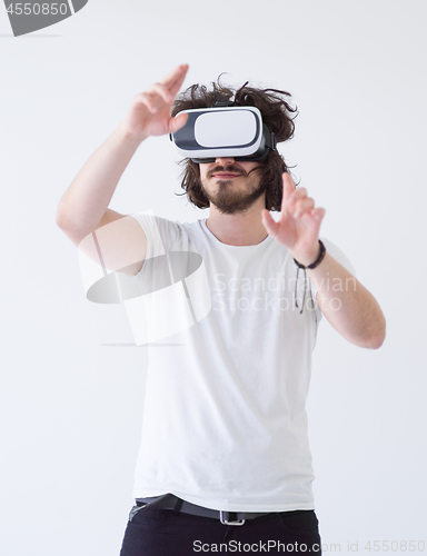 Image of Man using headset of virtual reality