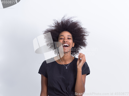 Image of black woman isolated on a white background