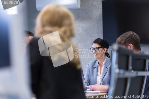 Image of Startup Business Team At A Meeting at modern office building