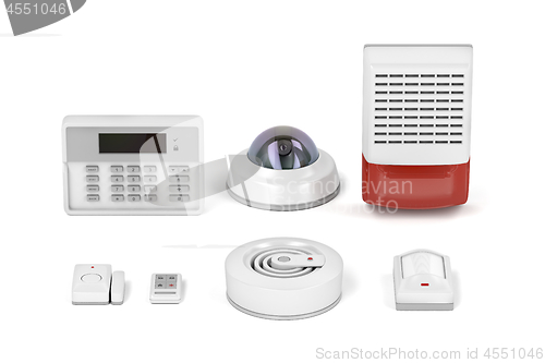 Image of Security equipment on white background