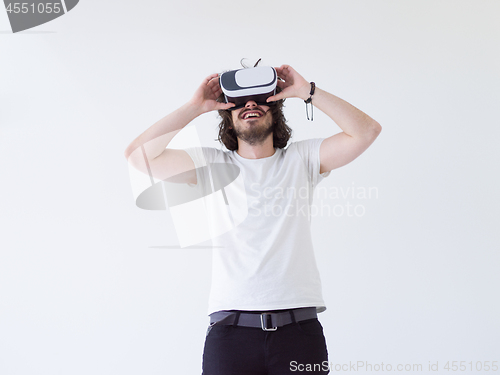 Image of Man using headset of virtual reality