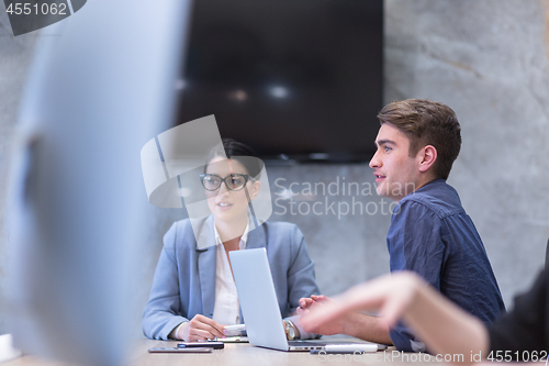 Image of Startup Business Team At A Meeting at modern office building