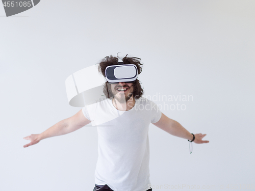 Image of Man using headset of virtual reality