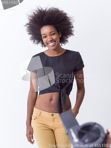 Image of black woman isolated on a white background