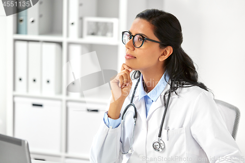 Image of female doctor with stethoscope at hospital