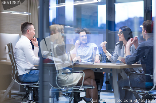 Image of Startup Business Team At A Meeting at modern office building