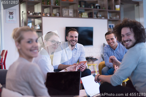 Image of Startup Business Team At A Meeting at modern office building