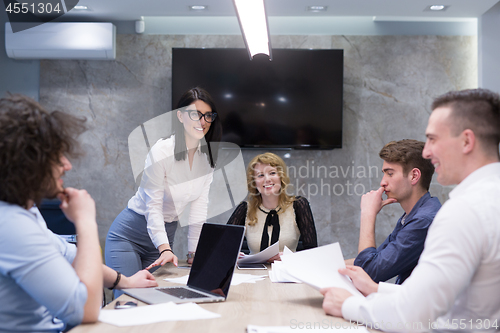 Image of Startup Business Team At A Meeting at modern office building