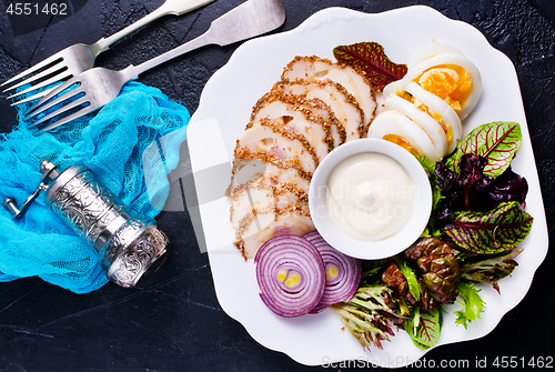 Image of chicken fillet on plate