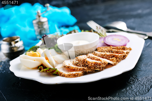 Image of chicken fillet on plate