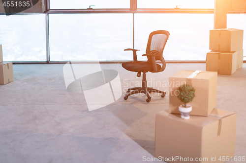 Image of personal belongings in empty new unfinished startup office build