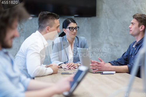 Image of Startup Business Team At A Meeting at modern office building