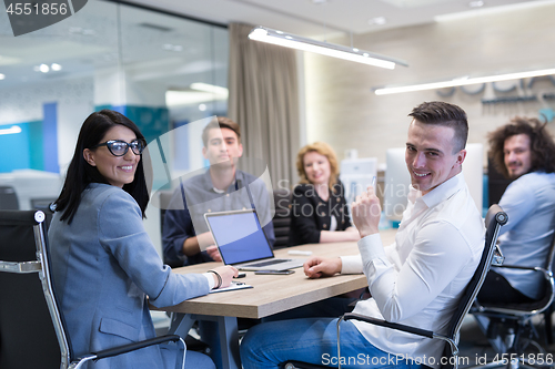 Image of Startup Business Team At A Meeting at modern office building