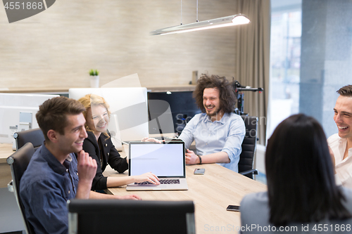 Image of Startup Business Team At A Meeting at modern office building