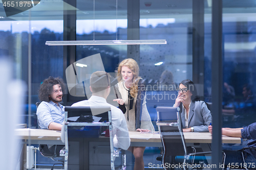 Image of Startup Business Team At A Meeting at modern office building