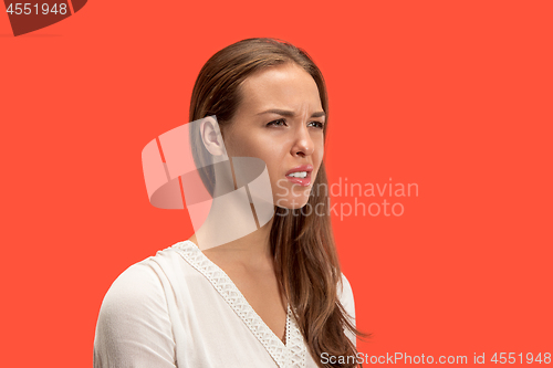 Image of Annoyed young woman feeling frustrated with something. Human facial expressions, emotions and feelings.