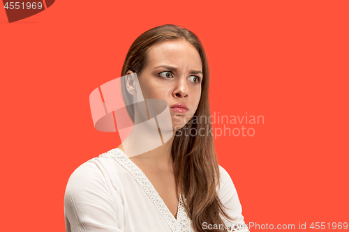 Image of Annoyed young woman feeling frustrated with something. Human facial expressions, emotions and feelings.