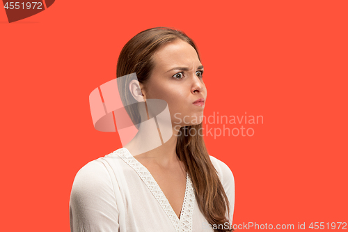 Image of Annoyed young woman feeling frustrated with something. Human facial expressions, emotions and feelings.