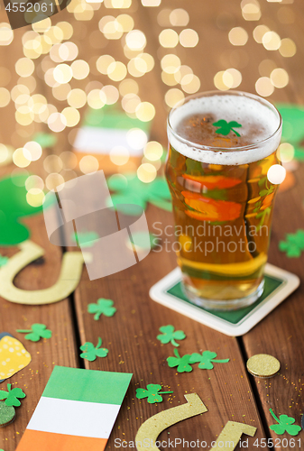 Image of glass of beer and st patricks day party props