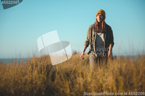 Image of Yellow cap women