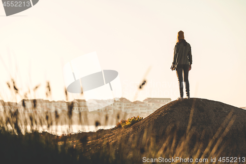 Image of Woman enjoying the view