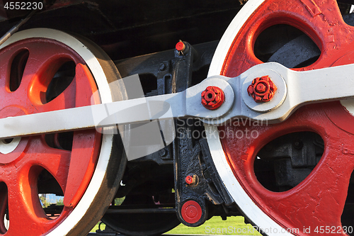 Image of old steam locomotive close-up