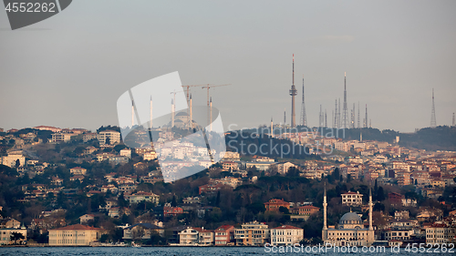 Image of Istanbul Camlica Mosque or Camlica Tepesi Camii under construction. Camlica Mosque is the largest mosque in Asia Minor. Istanbul, Turkey.