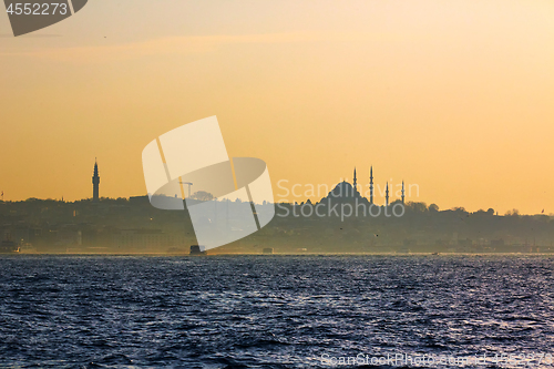 Image of Istanbul beautiful silhouette on the bosphorus