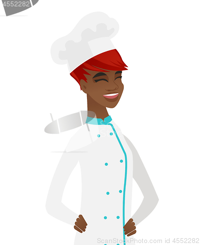 Image of Young african-american chef laughing.