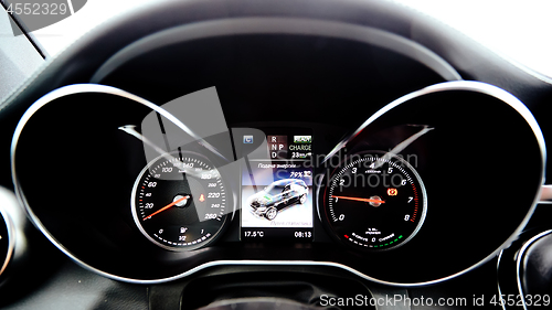 Image of The luxury car dashboard. The Modern technology