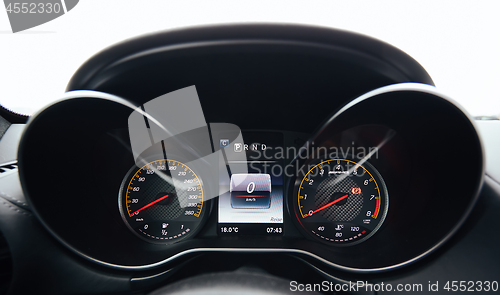 Image of Modern car interior dashboard details