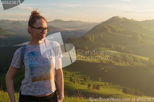 Image of Woman in Altai mountain