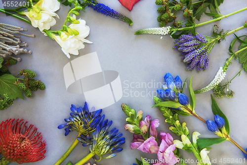 Image of Flowers composition flatlay