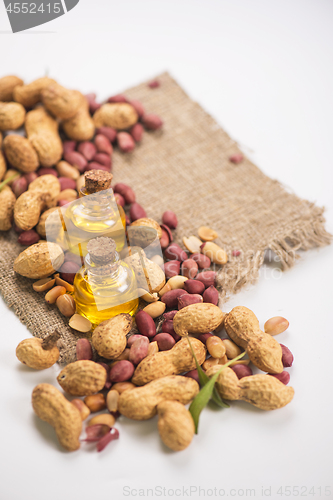 Image of Natural peanut with oil in a glass