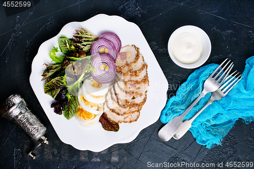 Image of chicken fillet on plate