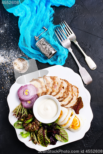 Image of chicken fillet on plate