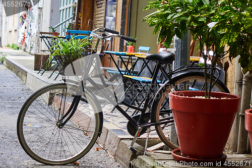 Image of bike parked on the street