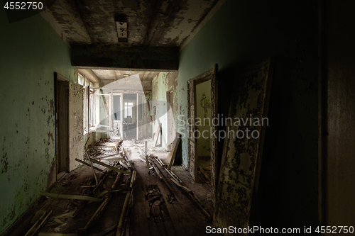 Image of Abandoned corridor in Pripyat Hospital, Chernobyl Exclusion Zone 2019