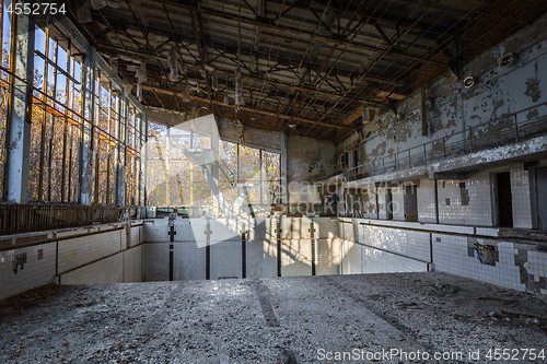 Image of The Abandoned swimming pool in Pripyat, Chernobyl exclusion Zone 2019